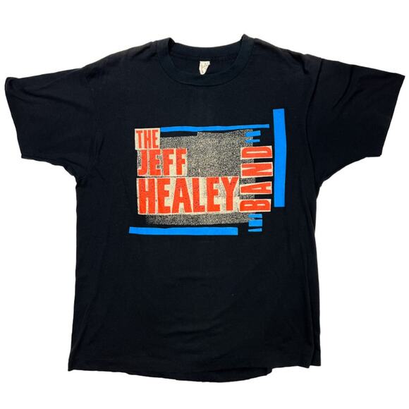 Vintage 1989 Jeff Healey Band Tour Tee See the Light World Tour Black M - Picture 1 of 5